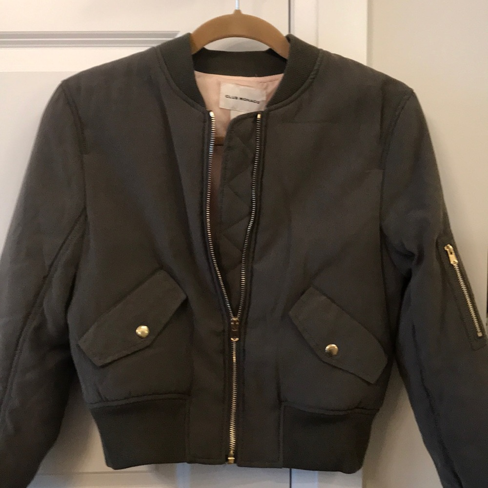 Club Monaco women’s green bomber jacket size S
